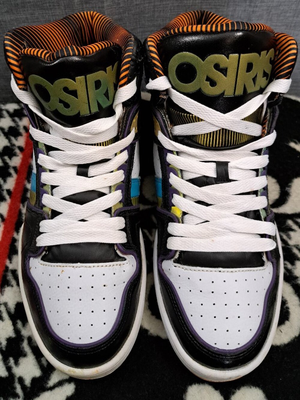 Osiris Bronx NYC 83 VLC Black Gold High Top Skate Shoes Size 11.5 Men